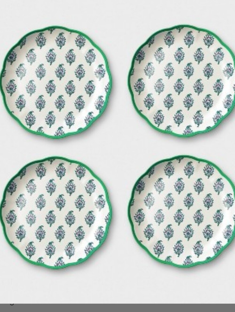 New Roller Rabbit x Target - 4pc. Bouquet Melamine Salad Plates Blue/Green - Picture 2 of 2